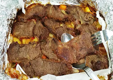Grilled Beef Wrap with Rice & Salad