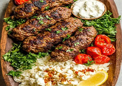 Kofta with Rice & Salad